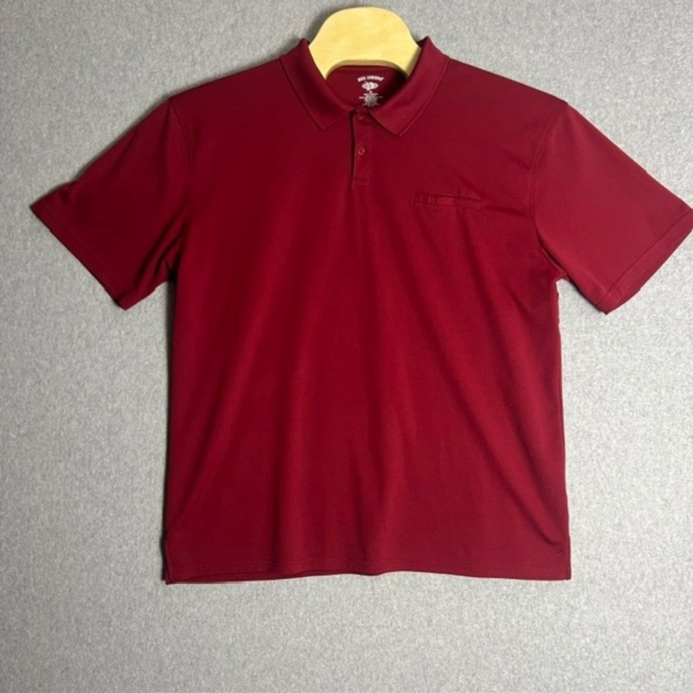 Reel Legends Men's Maroon Outdoor Golf Short‎ Sleeve Pocket Polo Shirt Size XL